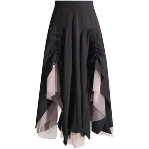 The Paris High-Waisted Pleated Mesh Skirt 0 SA Styles S 