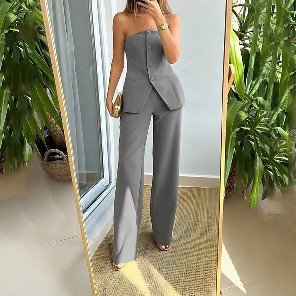 The Anneliese Sleeveless Jumpsuit - Multiple Colors SA Formal Gray XL 