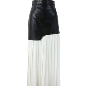 The Adaline High-Waisted Patchwork Skirt - Multiple Colors SA Formal White XS 