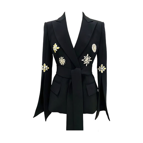 The Evelina Long Sleeve Blazer - Multiple Colors Saint Ashley Black S 