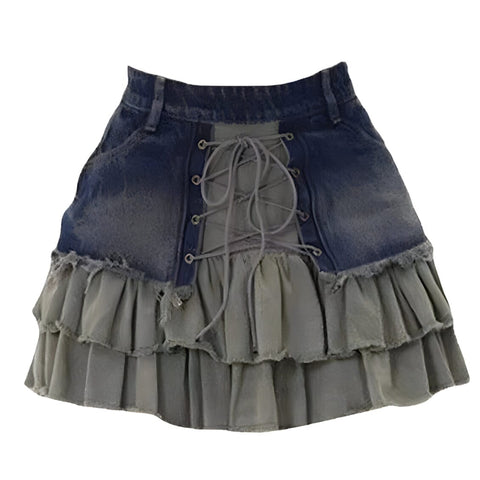 The Georgiana Patchwork Denim Skirt SA Formal S 