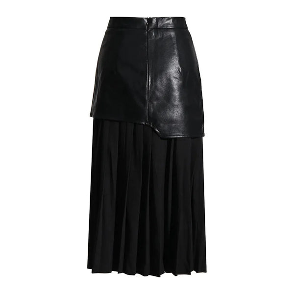 The Adaline High-Waisted Patchwork Skirt - Multiple Colors SA Formal Black XS 