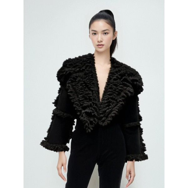 The Gothica Oversized Cropped Faux Fur Winter Jacket 0 SA Styles 