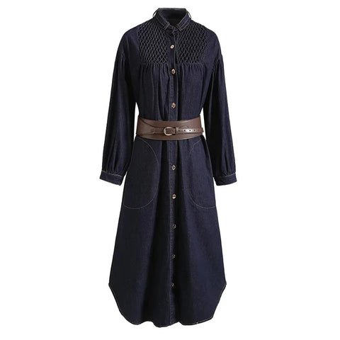 The Amabel Pocket Sashes Denim Trench Coat Saint Ashley 