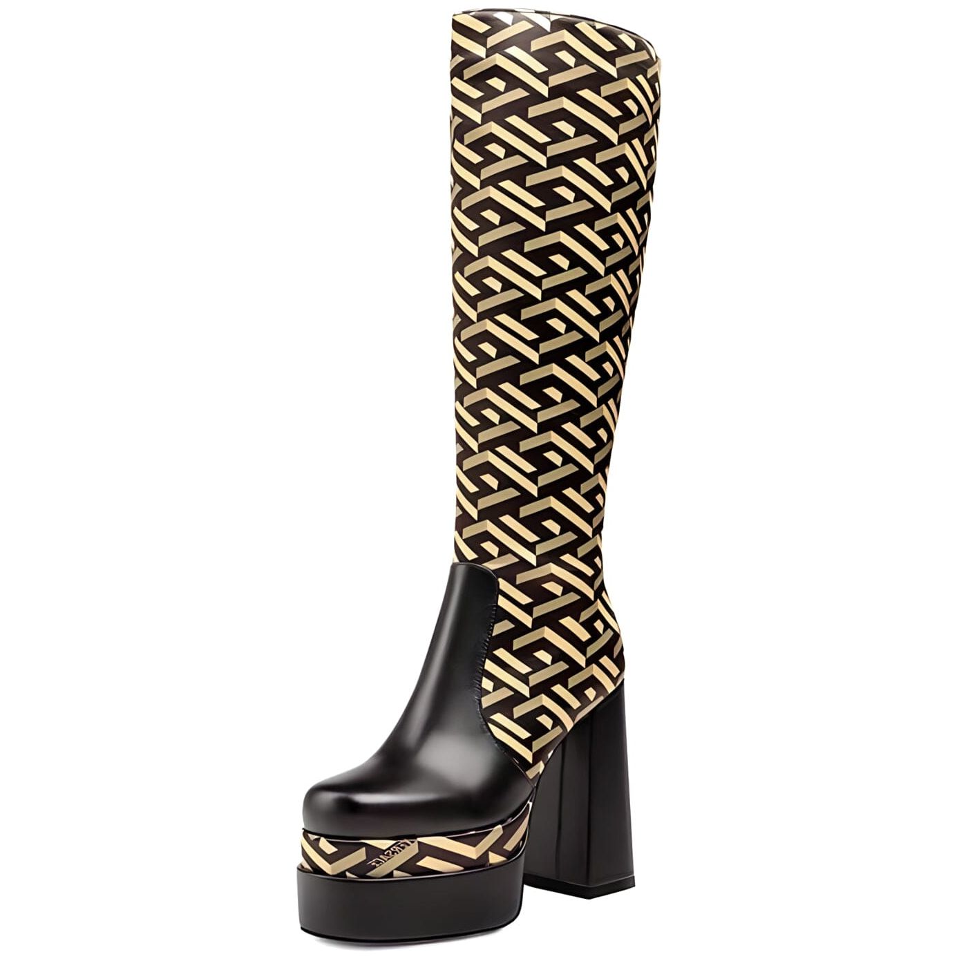 The Esme Platform Knee-High Boots 0 SA Styles Yellow EU 34 / US 4.5 