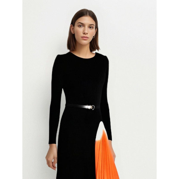 The Ava Long Sleeve Pleated Dress MoaaYina Official Store 