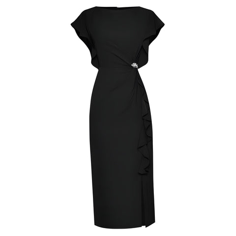 The Naomi Sleeveless Ruched Dress - Multiple Colors Luke + Larry Black 