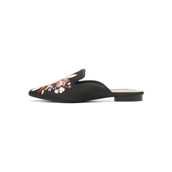 The Flora Satin Mules Slip On Loafers - Multiple Colors Luke + Larry 