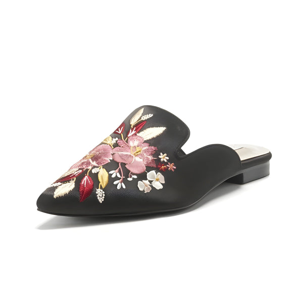 The Flora Satin Mules Slip On Loafers - Multiple Colors Luke + Larry Black EU 35 / US 5 