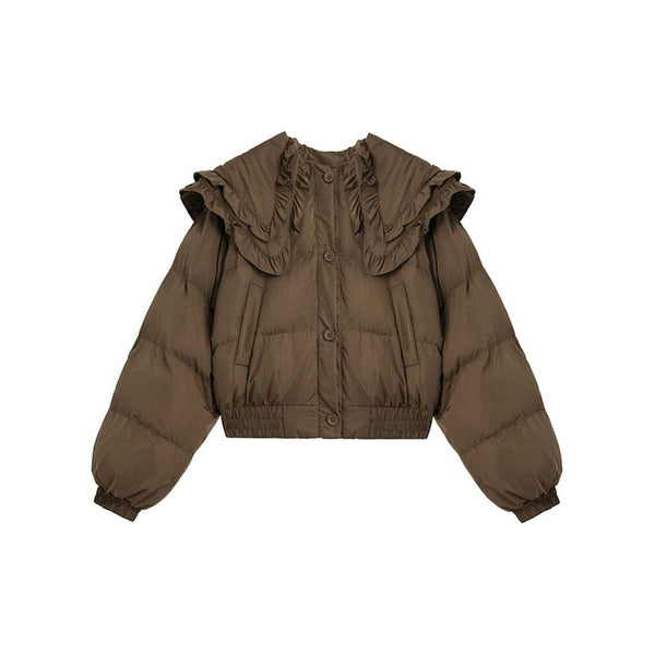 The "Cocoa" Long Sleeve Winter Puffer Jacket 0 SA Styles Brown S 